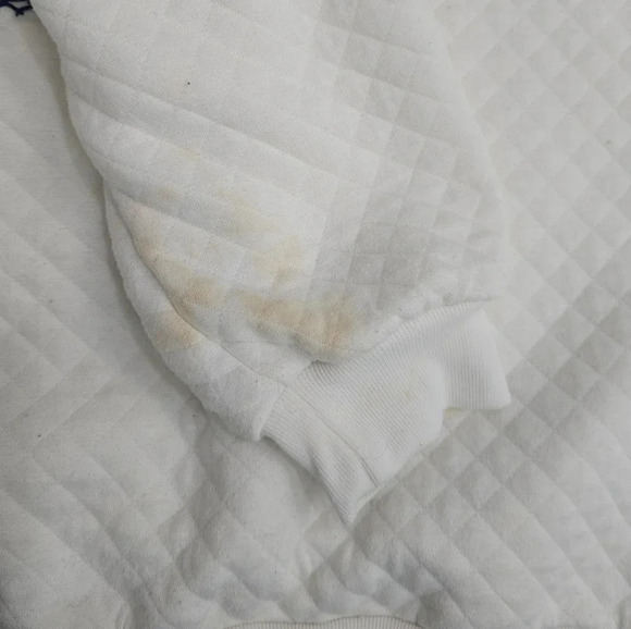 Vintage Jantzen Quilted Snowman Sweater Large White 80s Winter Holiday Pullover - Picture 6 of 9